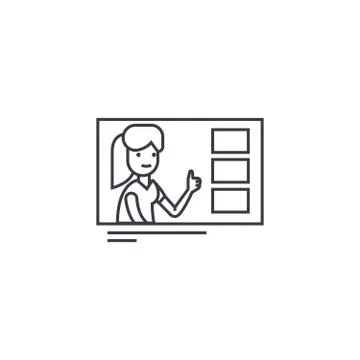 Making a choice vector line icon, sign, illustration on background, editable Stock Illustration