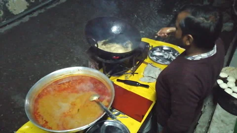 Making Chole bhature Stock Footage 196934341