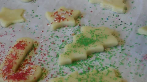 Making Christmas cookies - close-up Stock Footage 11019581