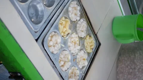 Making cilor, made from tapioca flour with macaroni and egg.Cilor is an Ind.. Stock Footage 308648922