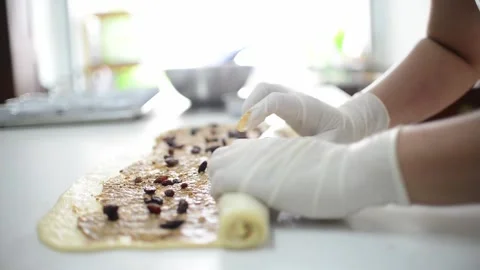 Making Cinnamon Roll Stock Footage 159737344