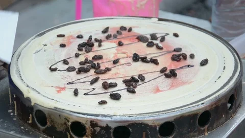 Making Classic Sugar Crepe Stock Footage 85774253