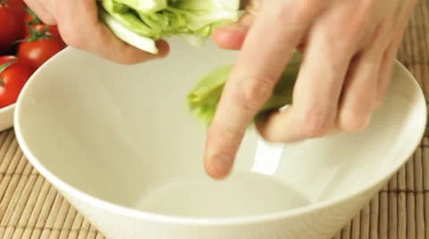 Making Classical Salad Sequence Stock Footage 24729107