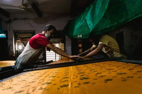 Making clothes in Varanasi Foto stock