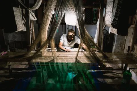 Making clothes in Varanasi Foto stock