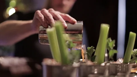 Making a Cocktail Stock Footage 77034099