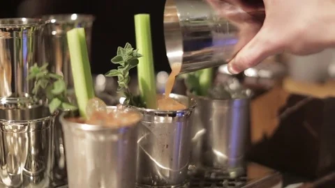 Making a Cocktail Stock Footage 77034473