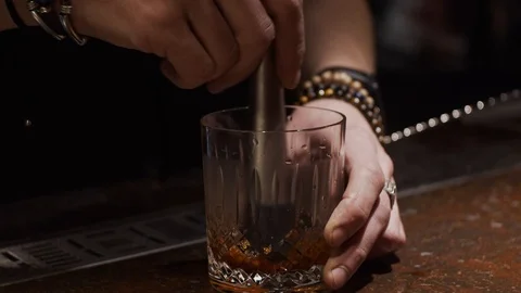 Making a cocktail, mixing spice Stock Footage 124032107
