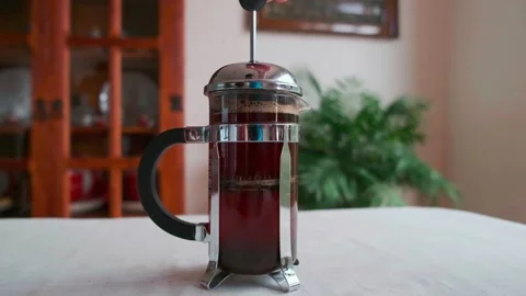 Making Coffe on a french press Stock Footage 169598600