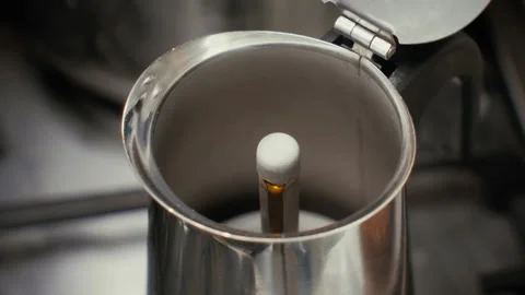 Making Coffe with an Italian Coffe Machine - Coffee Ready Stock Footage 141391855