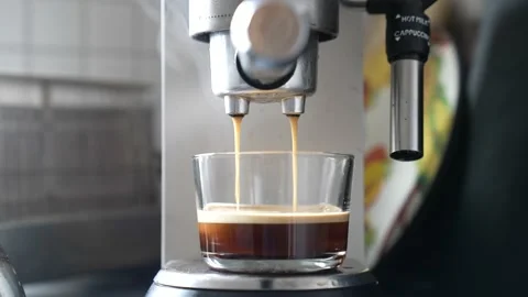 Making coffee from barista machine at home 動画素材 237938230