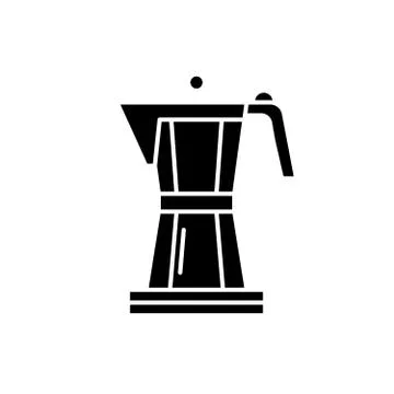 Making coffee black icon, vector sign on isolated background. Making coffee Stock Illustration