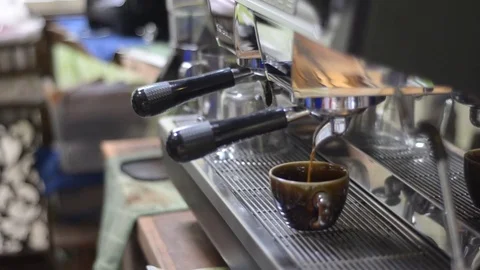 Making coffee in cafe. Stock Footage 80047558