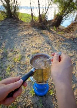 Making coffee on campfire Free Stock Photos