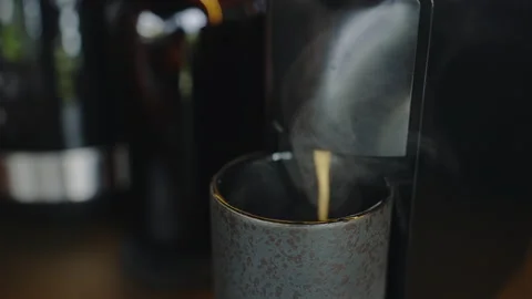 Making coffee with capsule coffee machine. Breakfast details Video stock 237698810