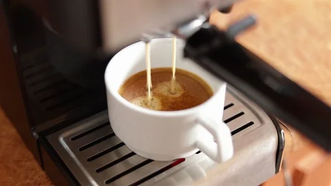 Making coffee from a coffee machine Stock Footage 127511435