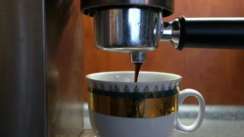 Making coffee from a coffee machine Stock Footage 134419670