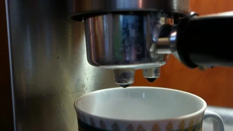 Making coffee from a coffee machine Stock Footage 134419772