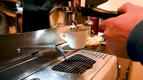 Making coffee on coffee machine in restaurant. Stock Footage 171043462