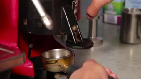 Making coffee in a coffee shop Stock Footage 84833324