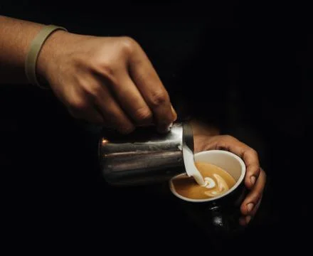 Making coffee with cream Stock Photos
