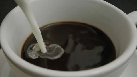 Making coffee with cream in a restaurant Stock Footage 141890384