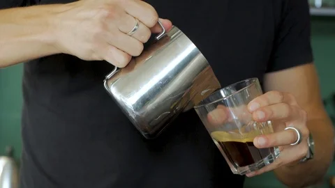 Making of coffee drinks Video stock 92863425