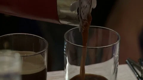 Making coffee in electric coffe machine in a cafe Stock Footage 73591073