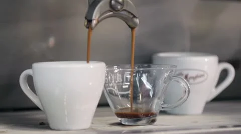 Making coffee espresso in a bar with professional machine Stock Footage 21428474