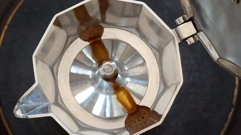 Making coffee in a geyser coffee maker Stock Footage 88734274