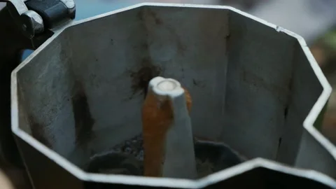 Making coffee in a geyser coffee maker Stock Footage 258789508