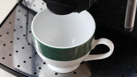 Making coffee at home via the machine Stock Footage 74894359