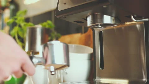 Making coffee at home or in a small coffee shop Stock Footage 92625705