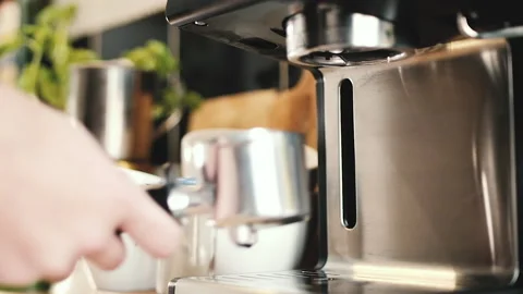 Making coffee at home or in a small coffee shop Stock Footage 92626204