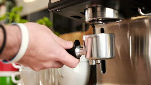 Making coffee at home or in a small coffee shop Stock Footage 92627945