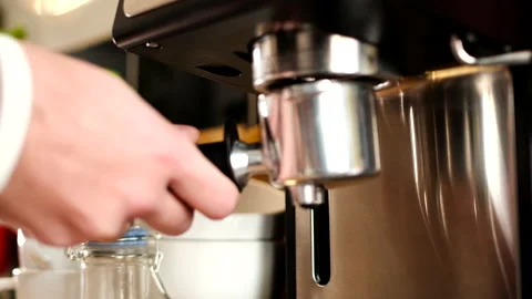 Making coffee at home or in a small coffee shop Stock Footage 92628252