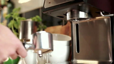 Making coffee at home or in a small coffee shop Stock Footage 92628398
