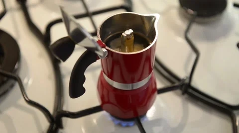 Making coffee with Italian percolator Stock Footage 54034016