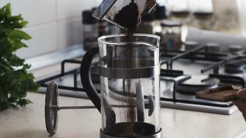 Making coffee in the kitchen Stock Footage 111514144