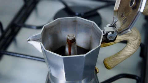 Making Coffee with Moka Stock Footage 123917941