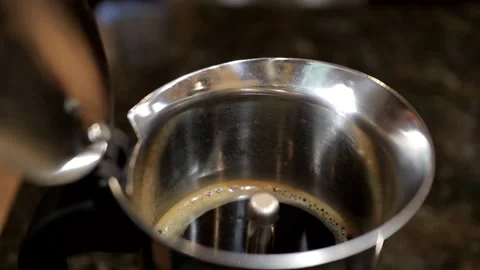Making Coffee In A Moka Pot Stock Footage 139012564