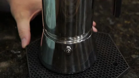 Making Coffee In A Moka Pot Stock Footage 139012592