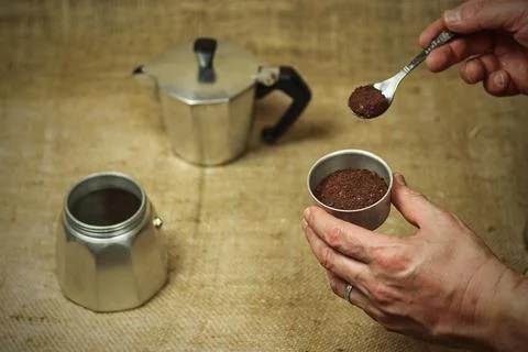 Making coffee Stock Photos