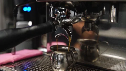 Making coffee process with espresso machine Stock Footage 240391378