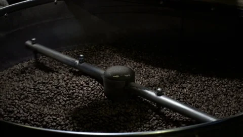 Making coffee in process, fried coffee beans Stock Footage 85089577