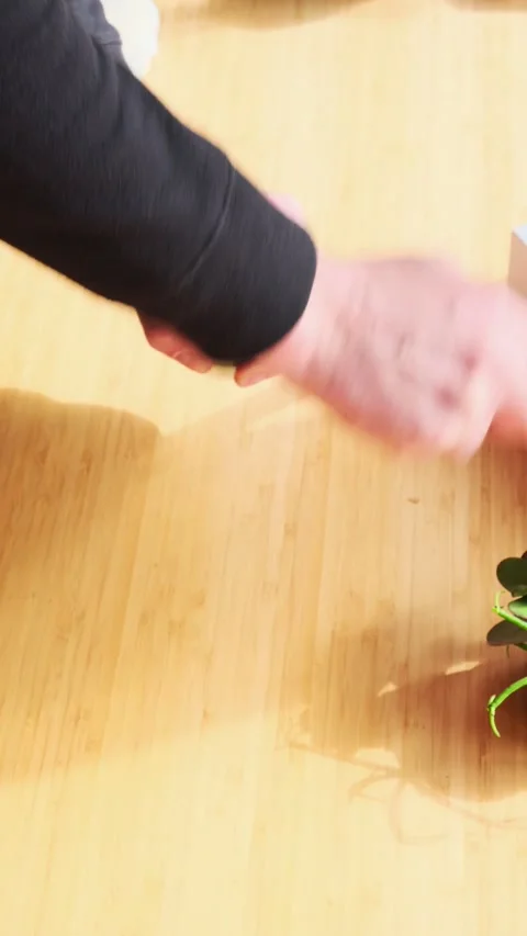 Making coffee. Speciality coffee at home. Barista grinds fresh coffee in a Stock Footage 153603262