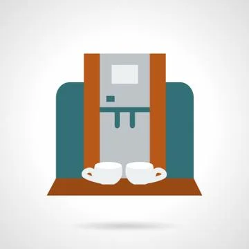 Making coffee for two flat vector icon Illustrazione stock