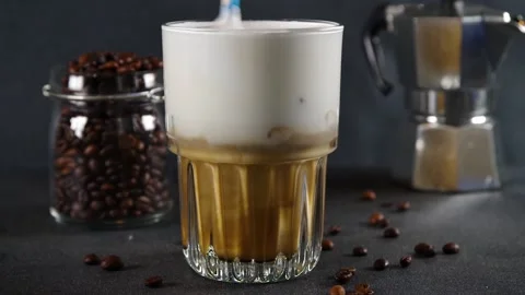 Making cold coffee drink frappe Video stock 201538883