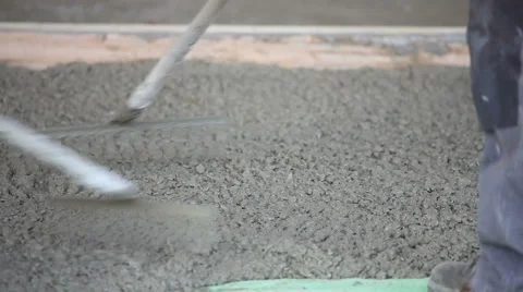 Making concrete floor Stockbeeldmateriaal 47854893