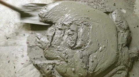 Making of concrete manually Stock Footage 67978714